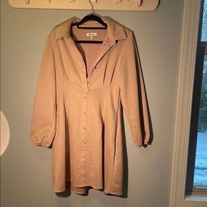 Kensie Beige Long Sleeve Dress